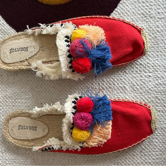Soludos Coco Pompom Slide On Mule Size 10 - Picture 3 of 7